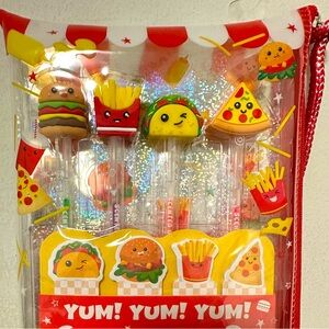 Burger Party Pal Gel Pens topped with favorite lunch options - Hot Focus